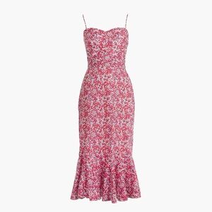 Floral Pink Summer Dress with a Ruffle Hem by J Crew 00